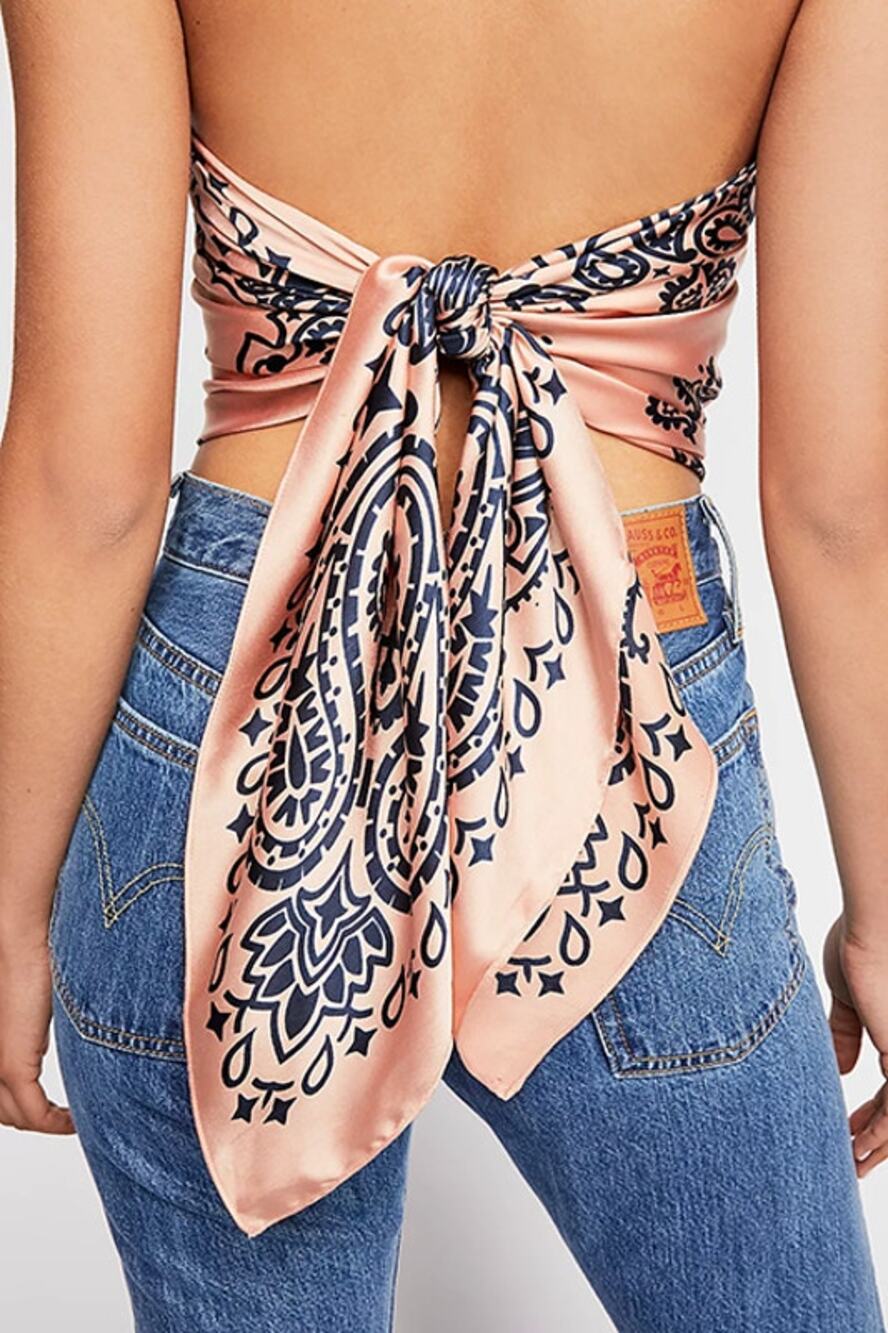Free People Savannah Bandana Silky Print - 43" - New